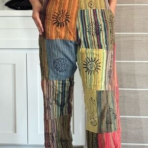 Colorful Patchwork Women's Pants